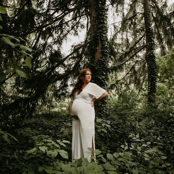 Hazel & Folk Melody Maxi Dress in White (L/XL) - Picture 7 of 8